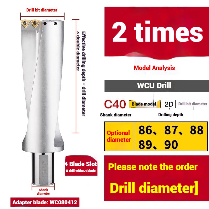1059-u-drill cutter bar violent drilling u-turn drills WC inserts flat bottom deep hole extension lathe with CNC water jet fast drills Shandong Denso Pricision Tools Co.,Ltd.